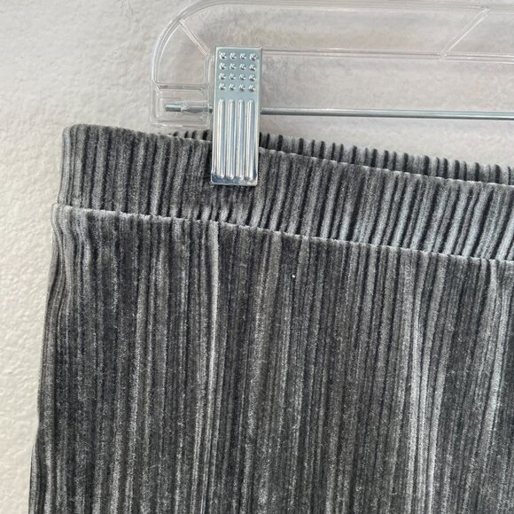 Natural Life Womens XL Grey Ribbed Velour Flare Bell Botton Pants Elastic Waist - Picture 6 of 8